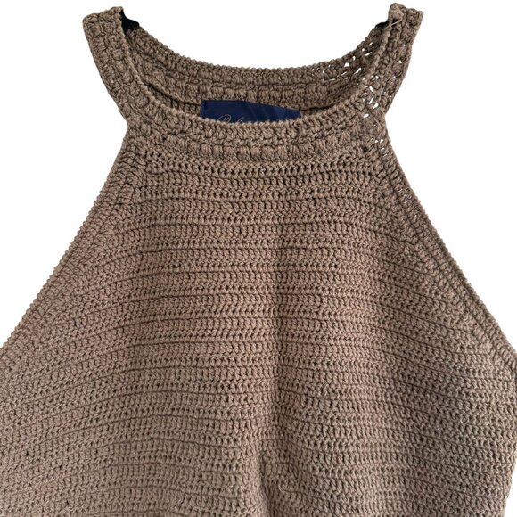 Francesca Blue Rain Crochet Green Sleeveless Tank Top Size M - Picture 2 of 7